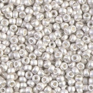 Miyuki seed beads 8/0 - Matte bright sterling silver plated 8-961F